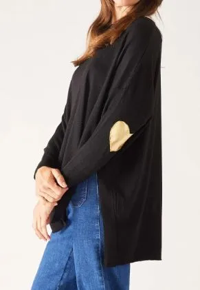 Mersea The Amour Sweater with Heart Patch- Black Heart of Gold