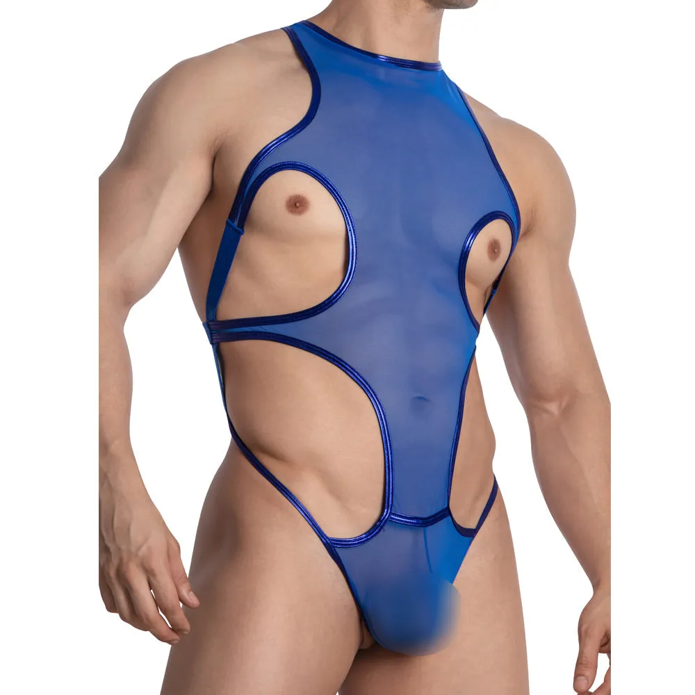 Miami Jock MJV035 Body Suit Leather Sides Naked