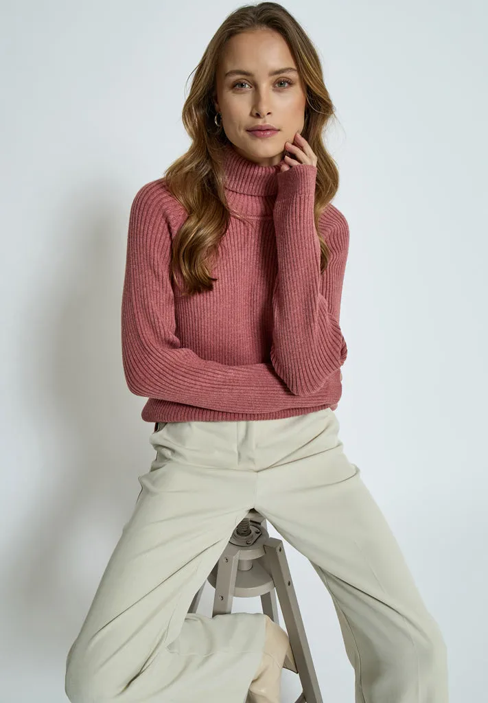 MSAva Knit Turtleneck - Rose Melange