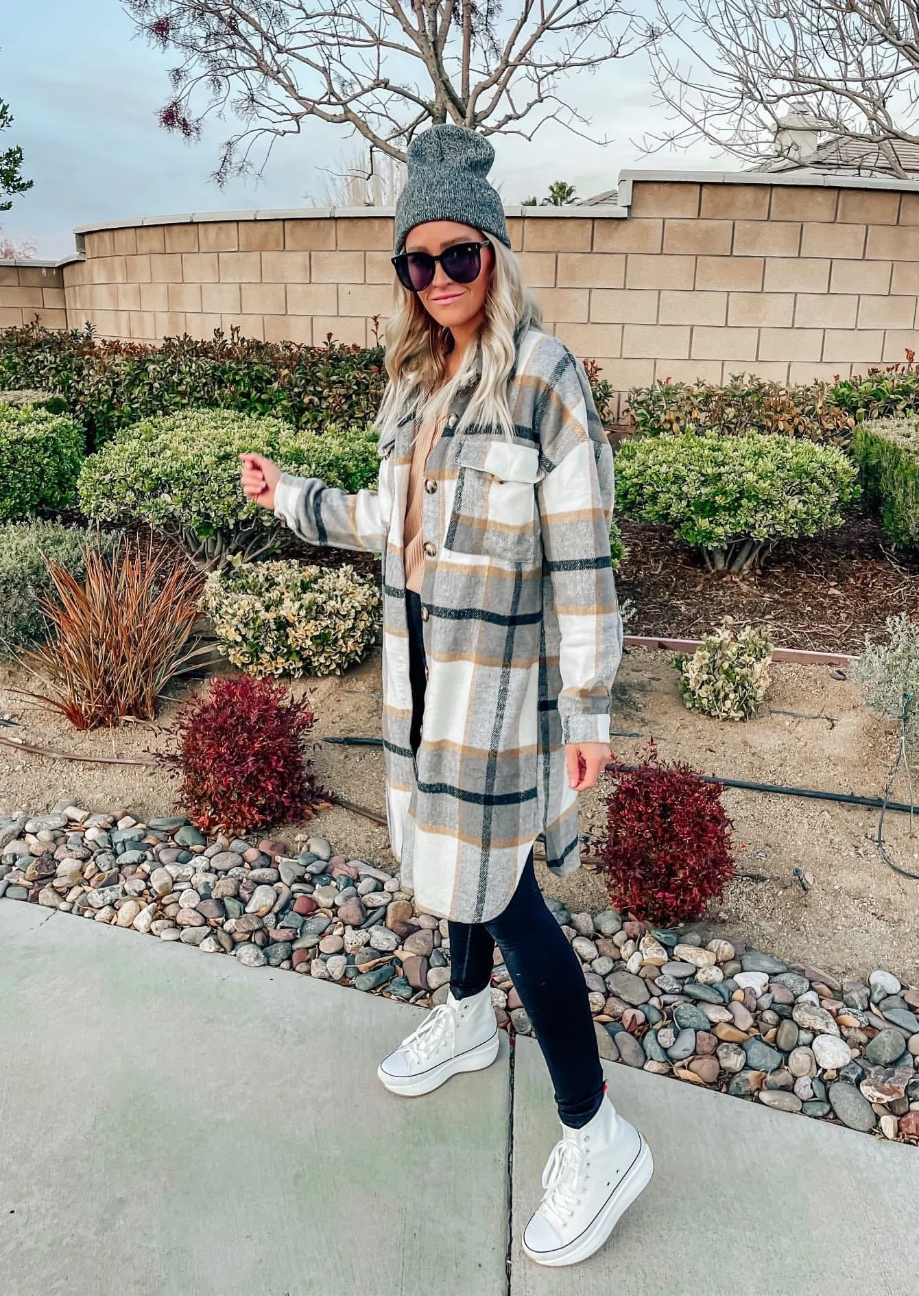 Natalie Long Plaid Shacket