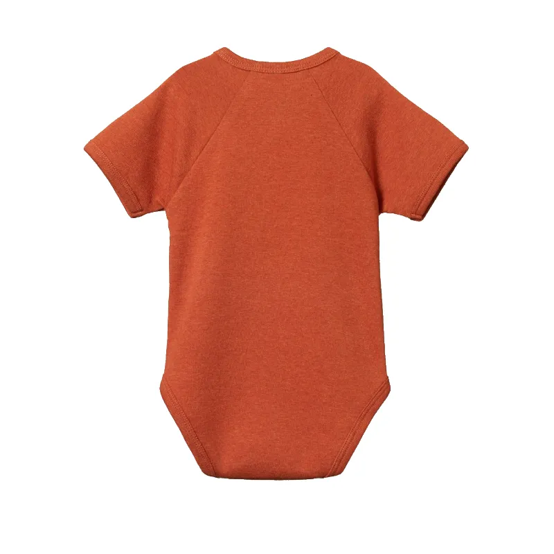 Nature Baby S/S Kimono Bodysuit - Copper Marle