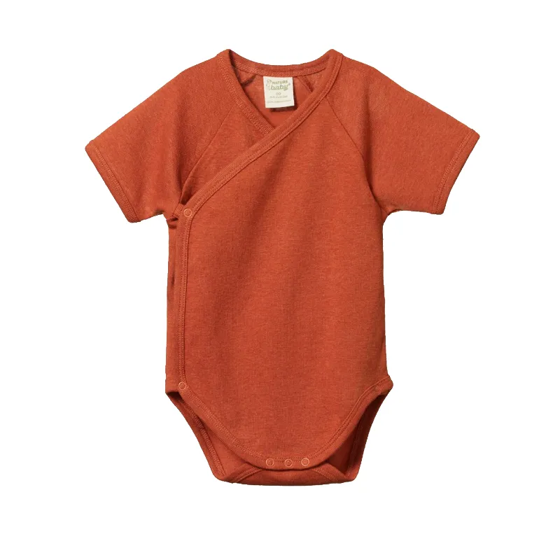 Nature Baby S/S Kimono Bodysuit - Copper Marle