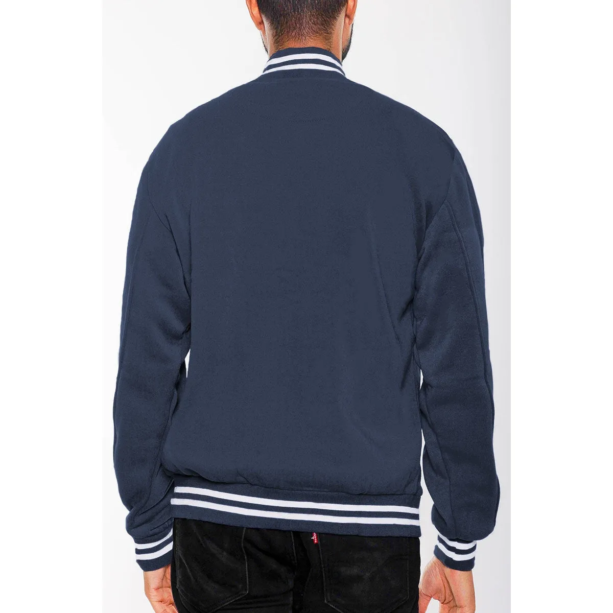 Navy Varsity Fleece Jacket