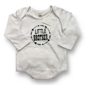 NEW! Boys Size 24 Months White Little Brother Bodysuit