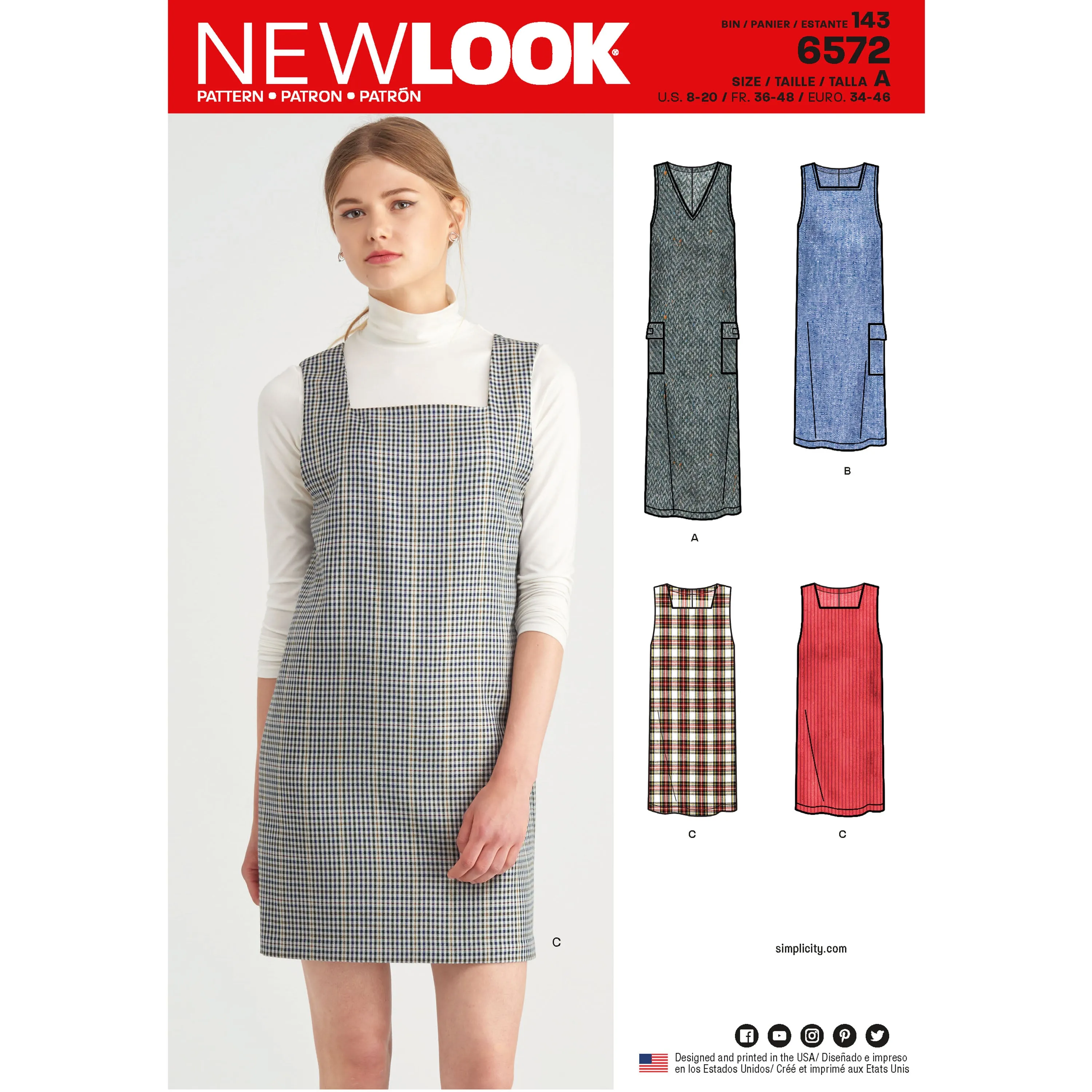 Newlook Pattern 6572 Misses' Jumper Dress