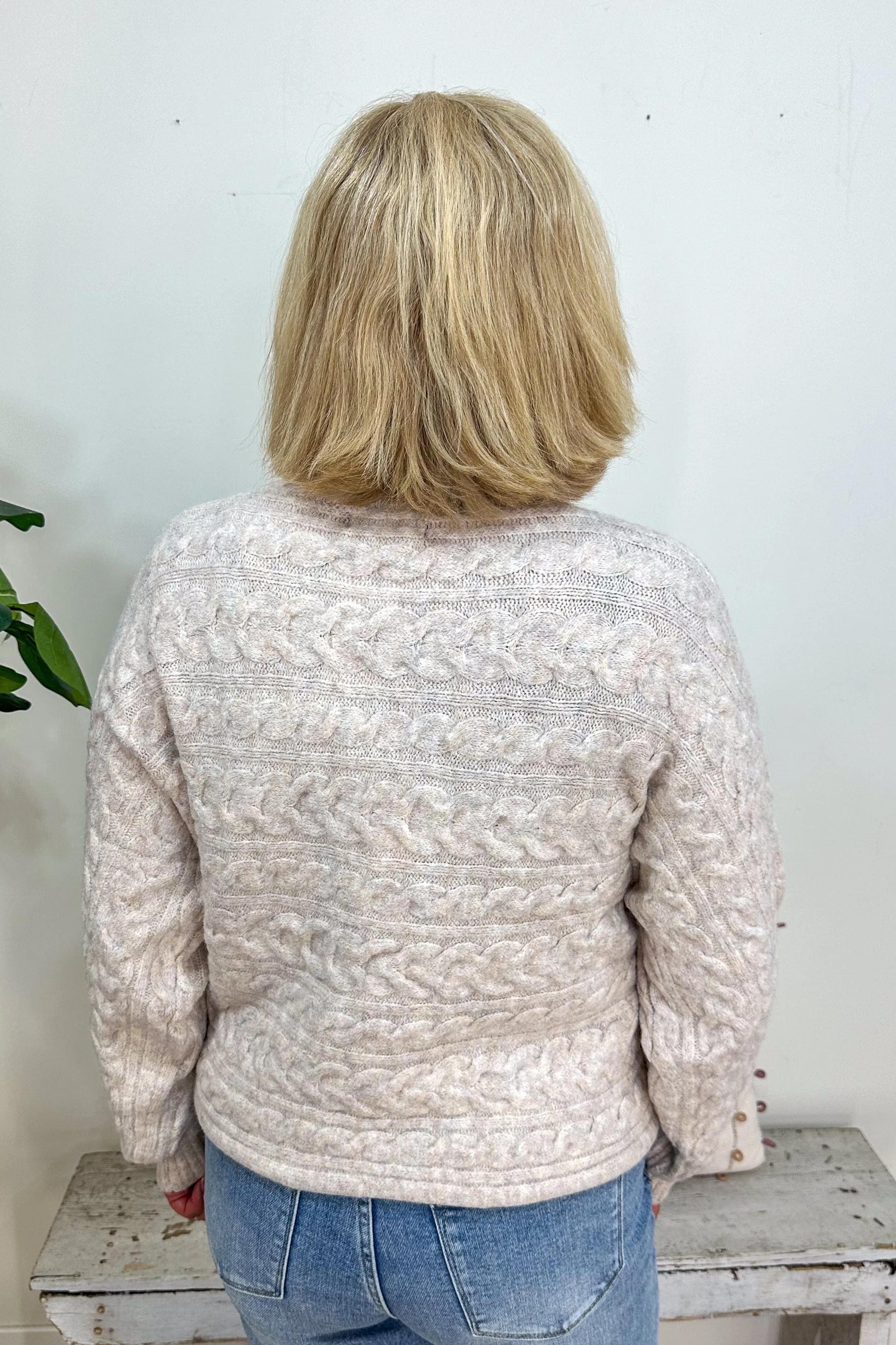 Oatmeal Cable Knit Sweater