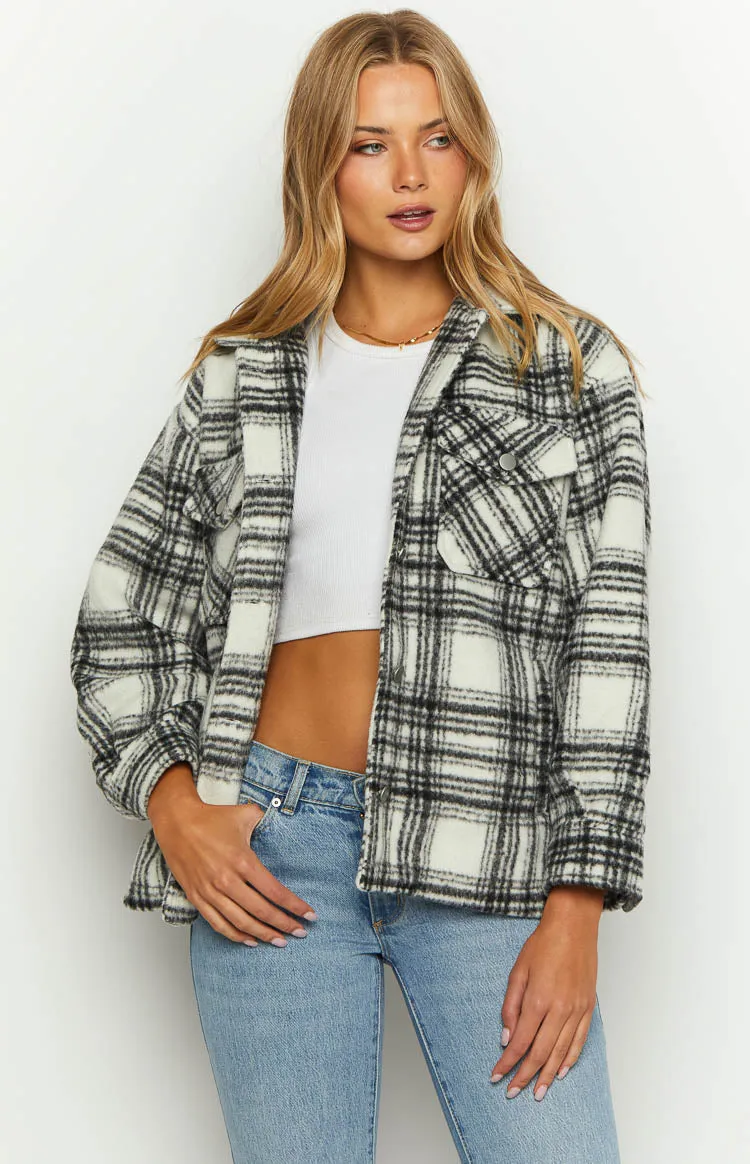 Orson Fleece Black and White Check Jacket