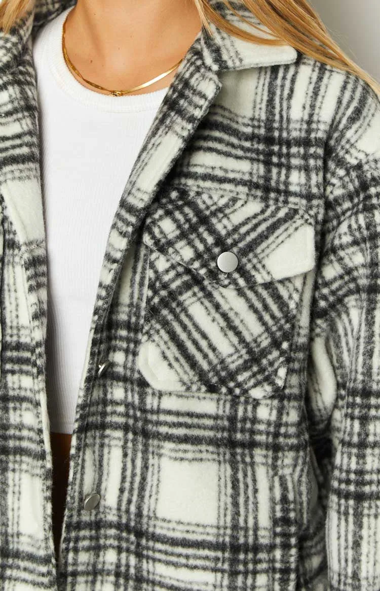 Orson Fleece Black and White Check Jacket