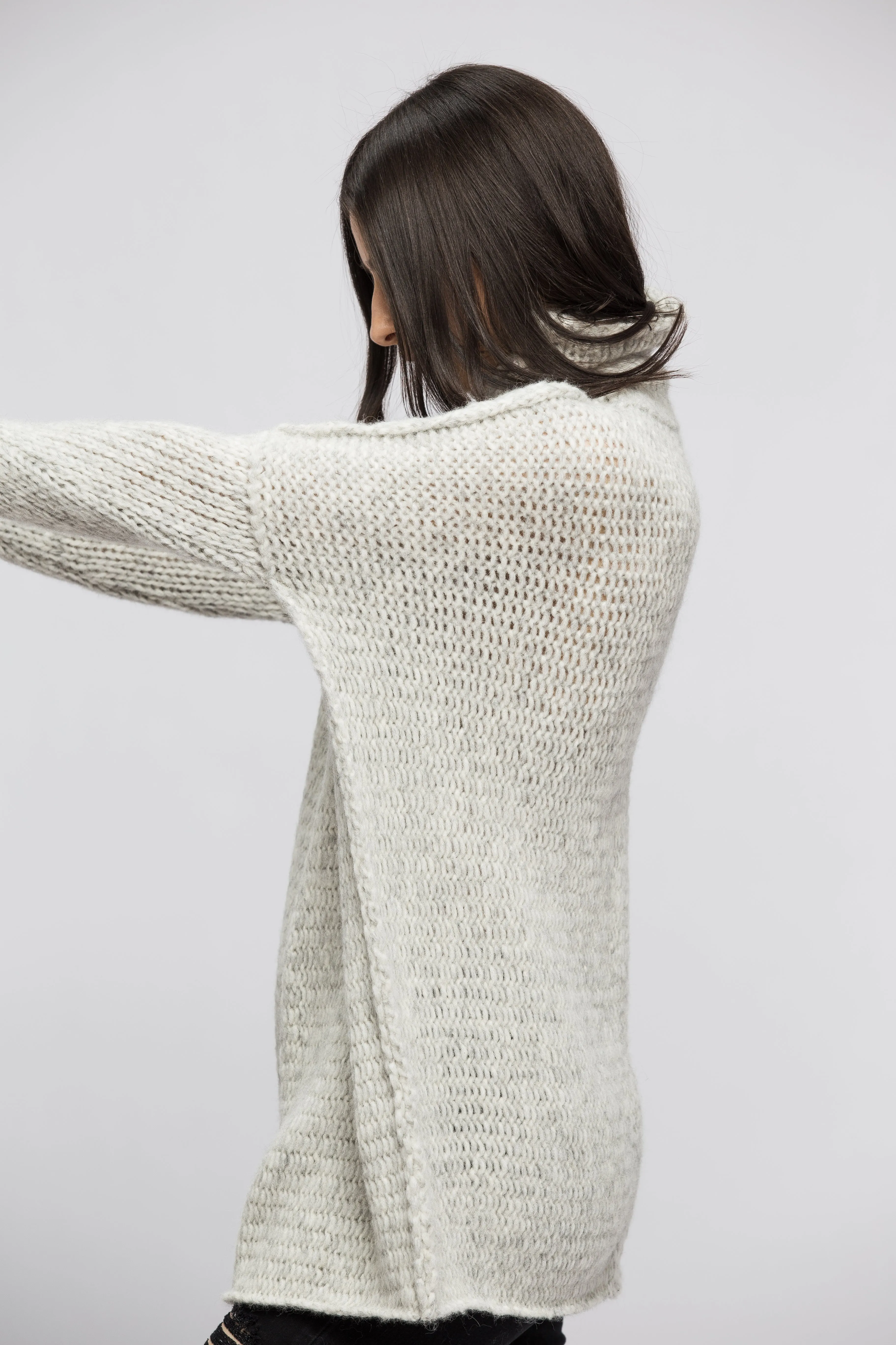 Oversized chunky knit sweater .