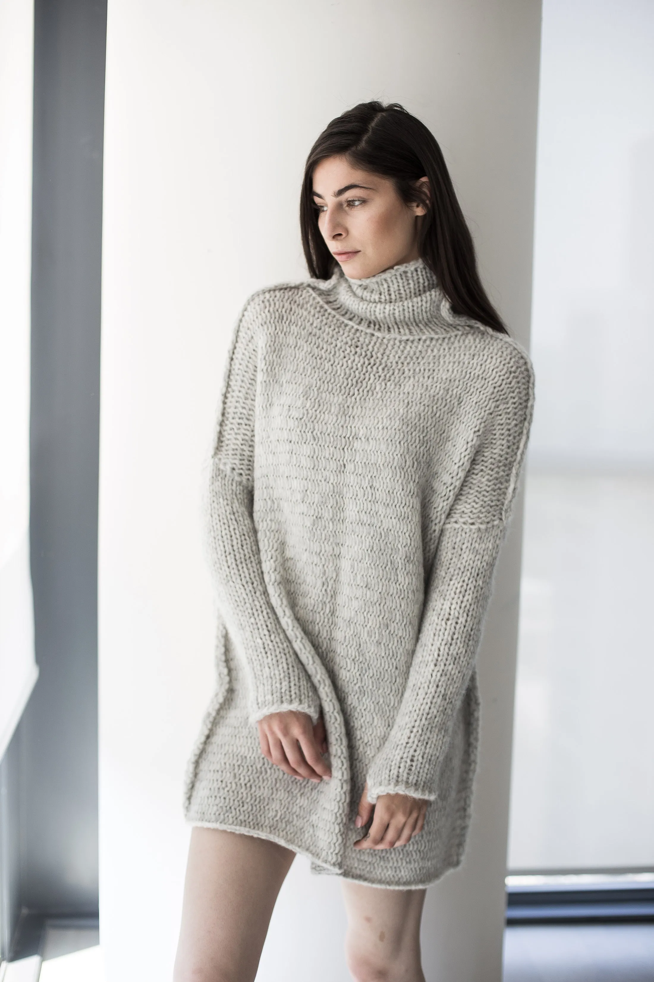 Oversized chunky knit sweater .