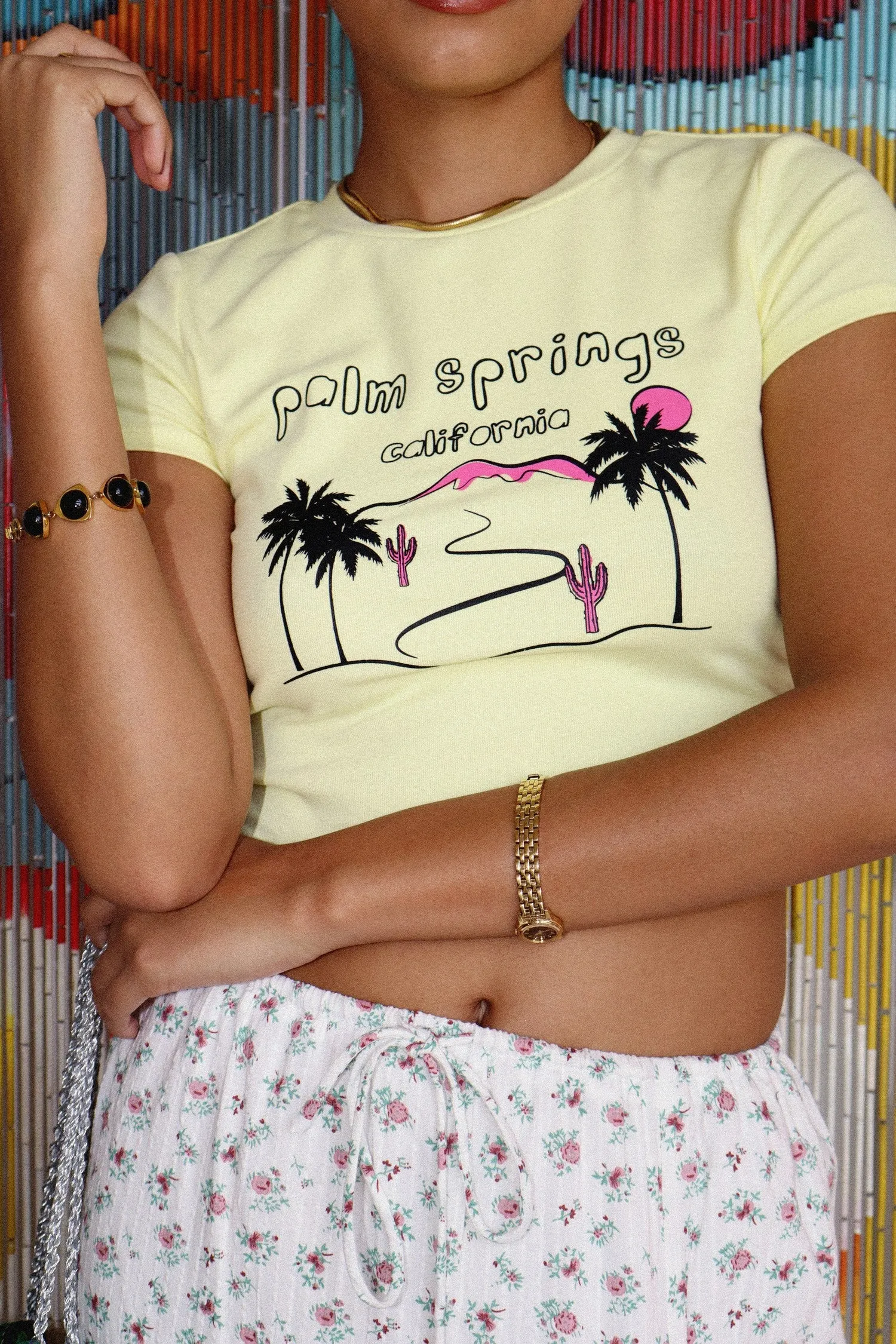 Palm Springs Print Knit Baby Tee