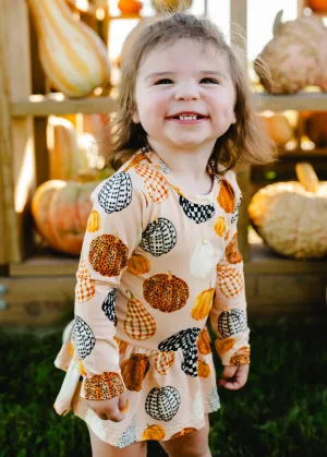 Patterned Pumpkins Baby Dress