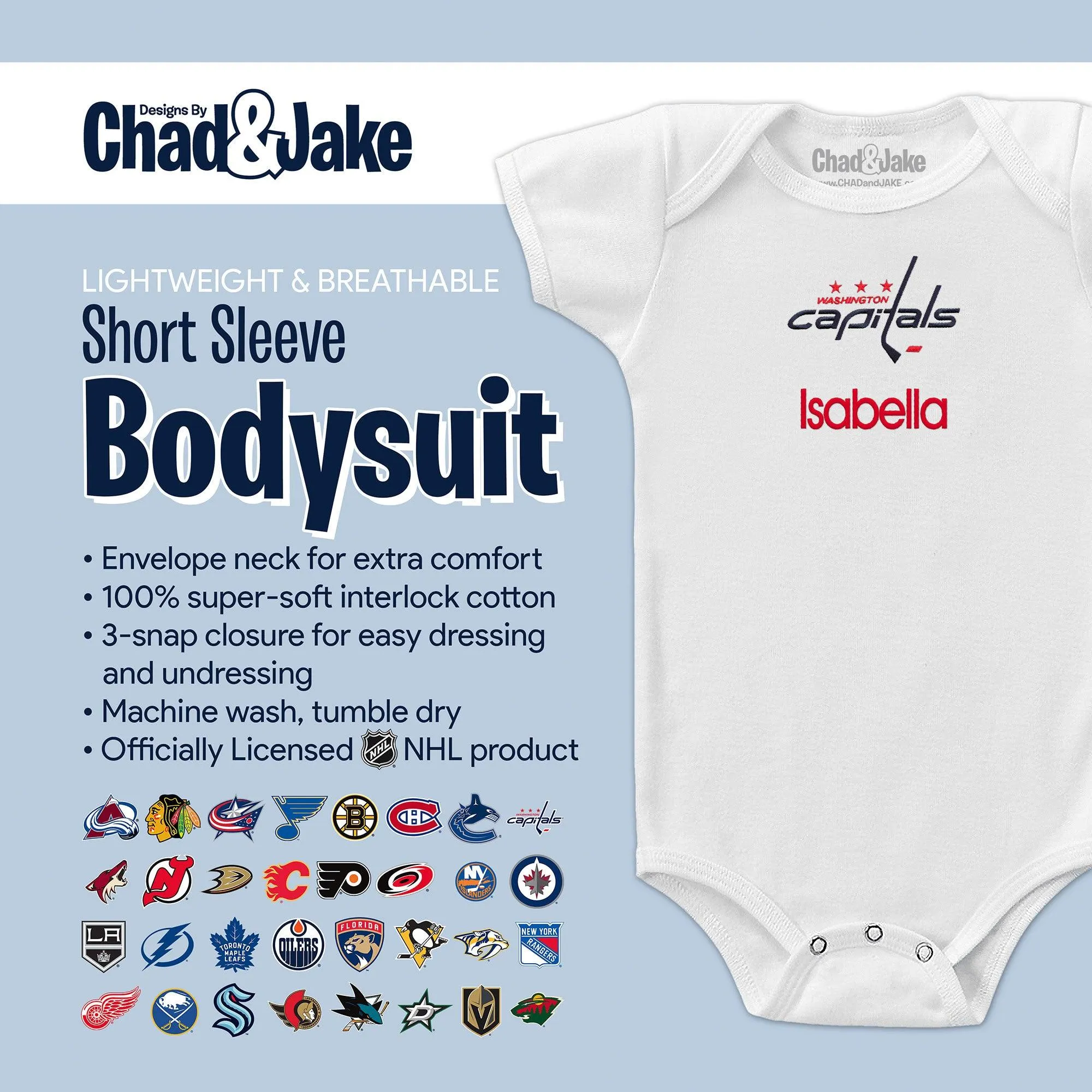 Personalized Washington Capitals Bodysuit