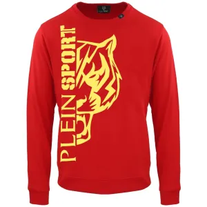 Plein Sport Large Bold Tiger Logo Red Jumper