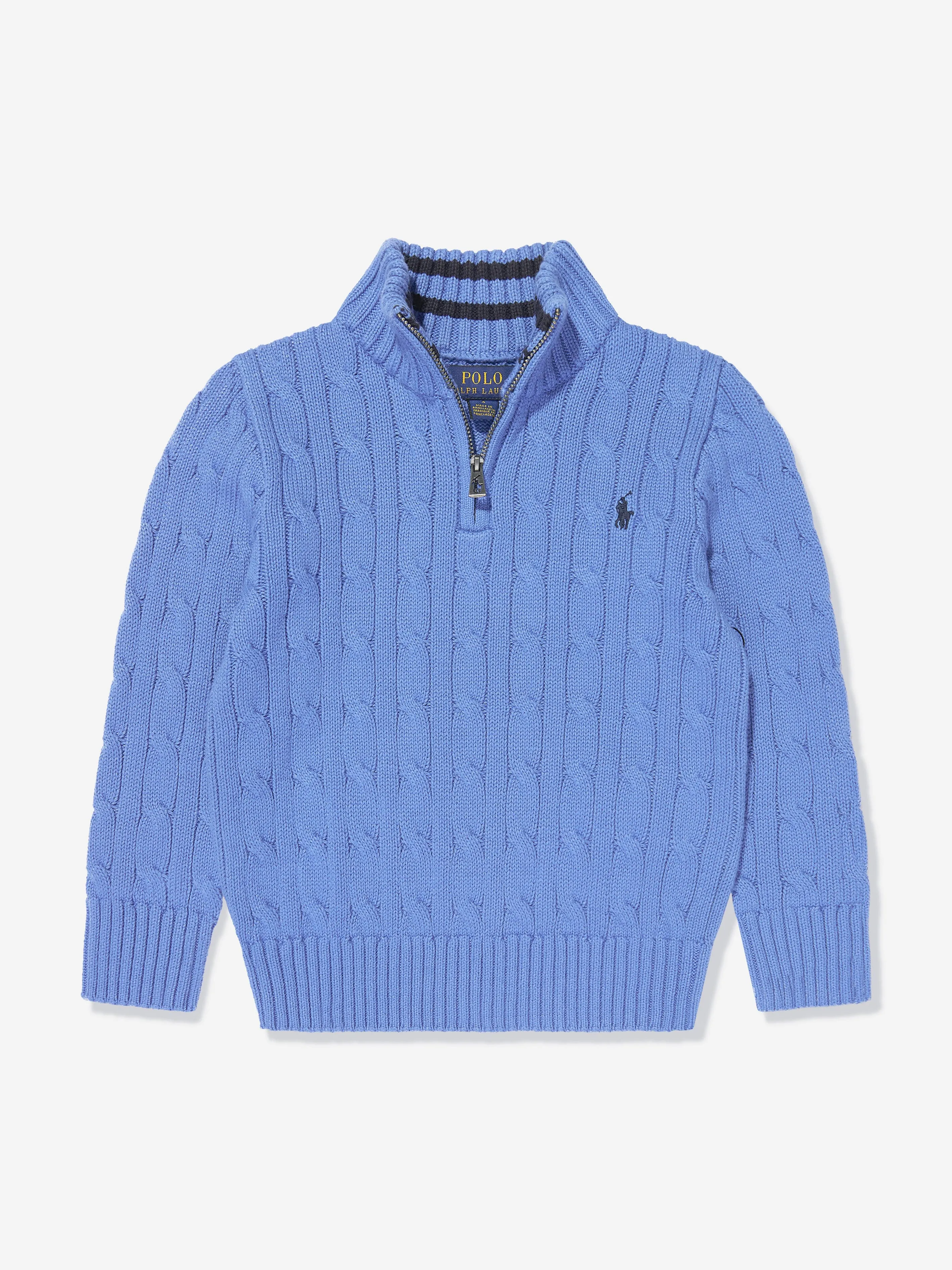 Ralph Lauren Boys Half Zip Jumper in Blue