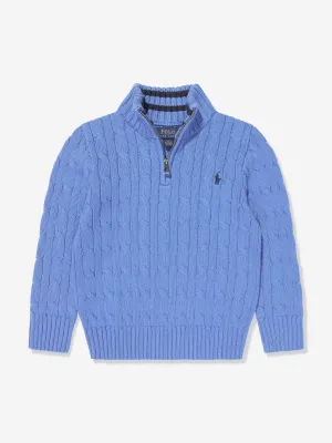 Ralph Lauren Boys Half Zip Jumper in Blue