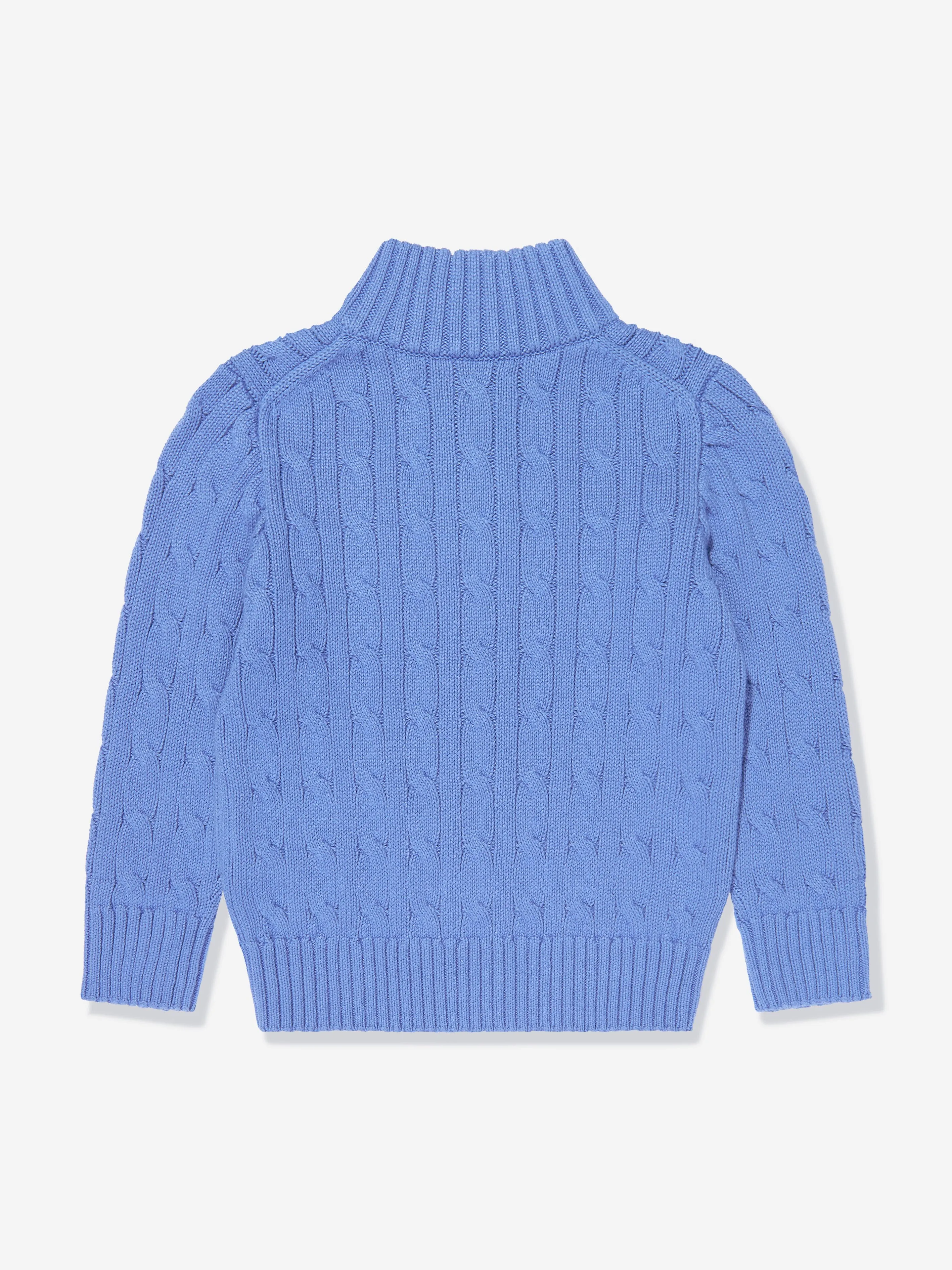 Ralph Lauren Boys Half Zip Jumper in Blue