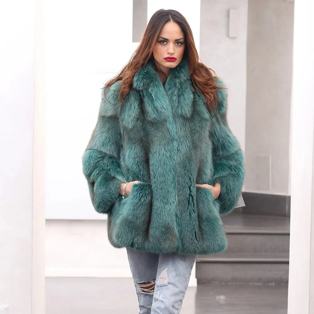 Real Fox Fur Long Coats