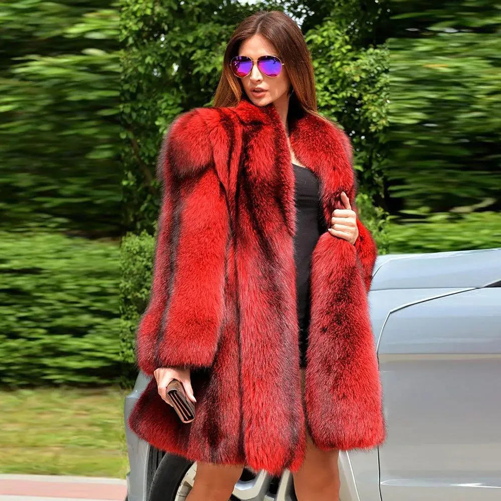 Real Fox Fur Long Coats