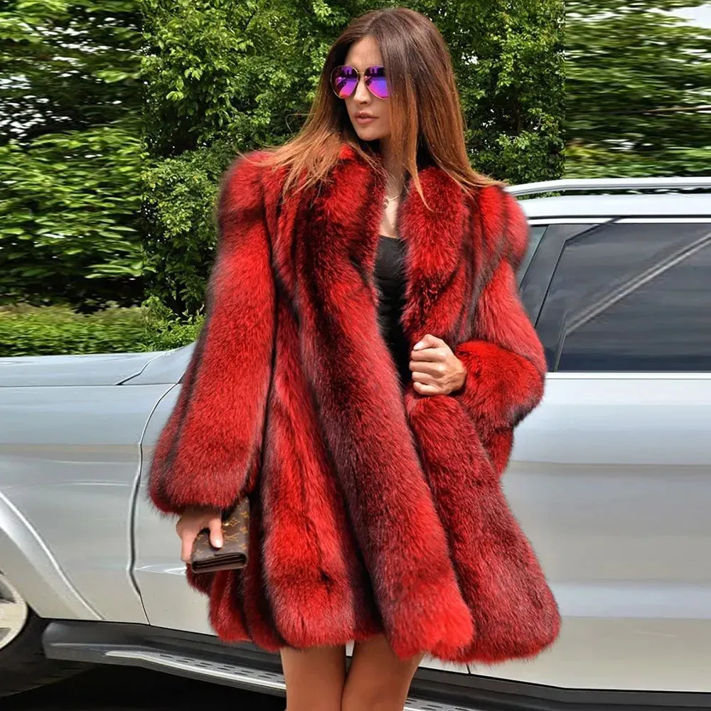 Real Fox Fur Long Coats