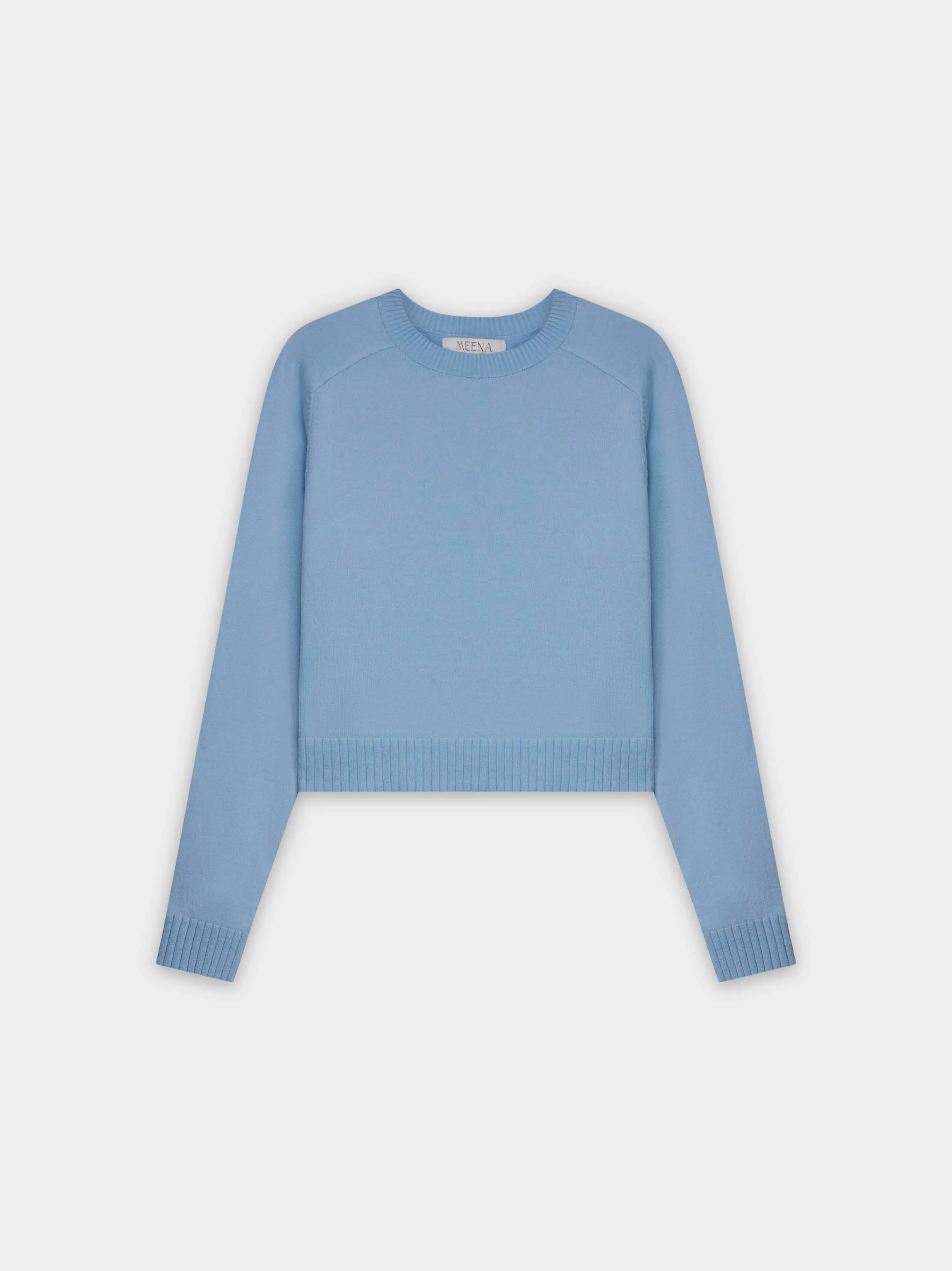 RIBBED BAND SWEATER-OCEAN BLUE