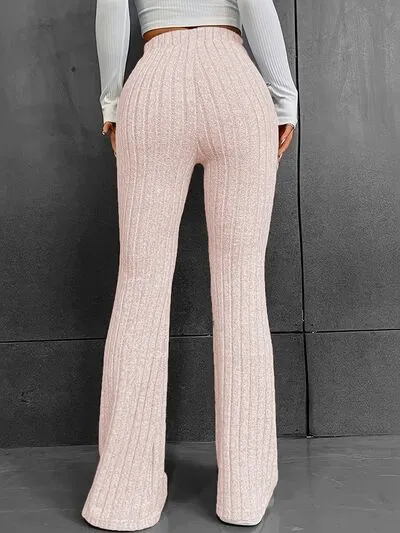 Ribbed High Waist Bootcut Pants