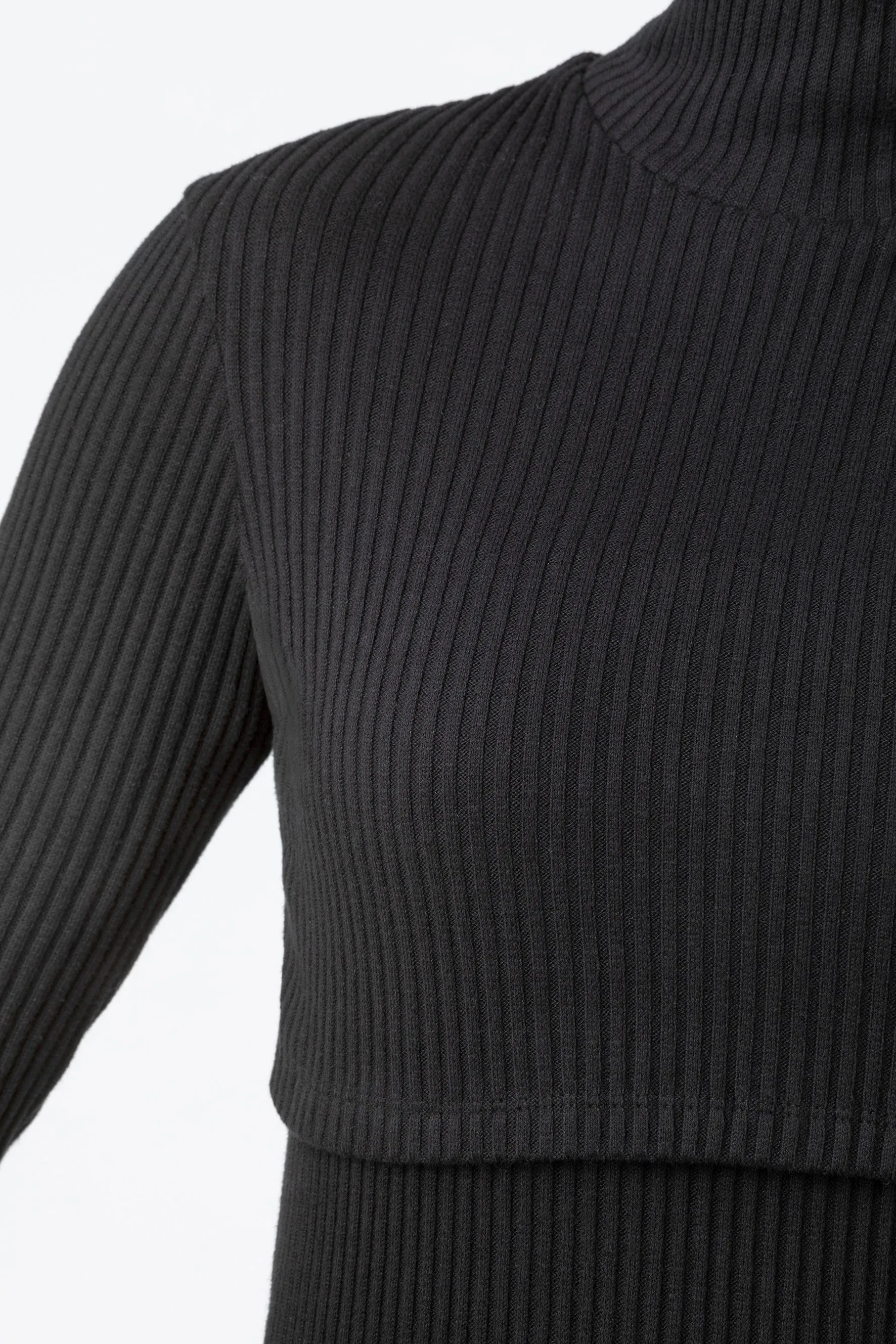 Ribbed Nursing Turtleneck Long Sleeve Knit