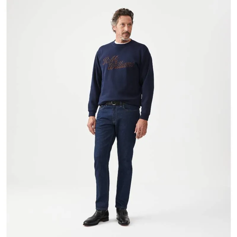 R.M.Williams Script Crew Neck Mens Sweater - Navy