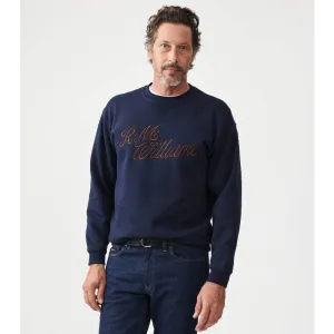 R.M.Williams Script Crew Neck Mens Sweater - Navy