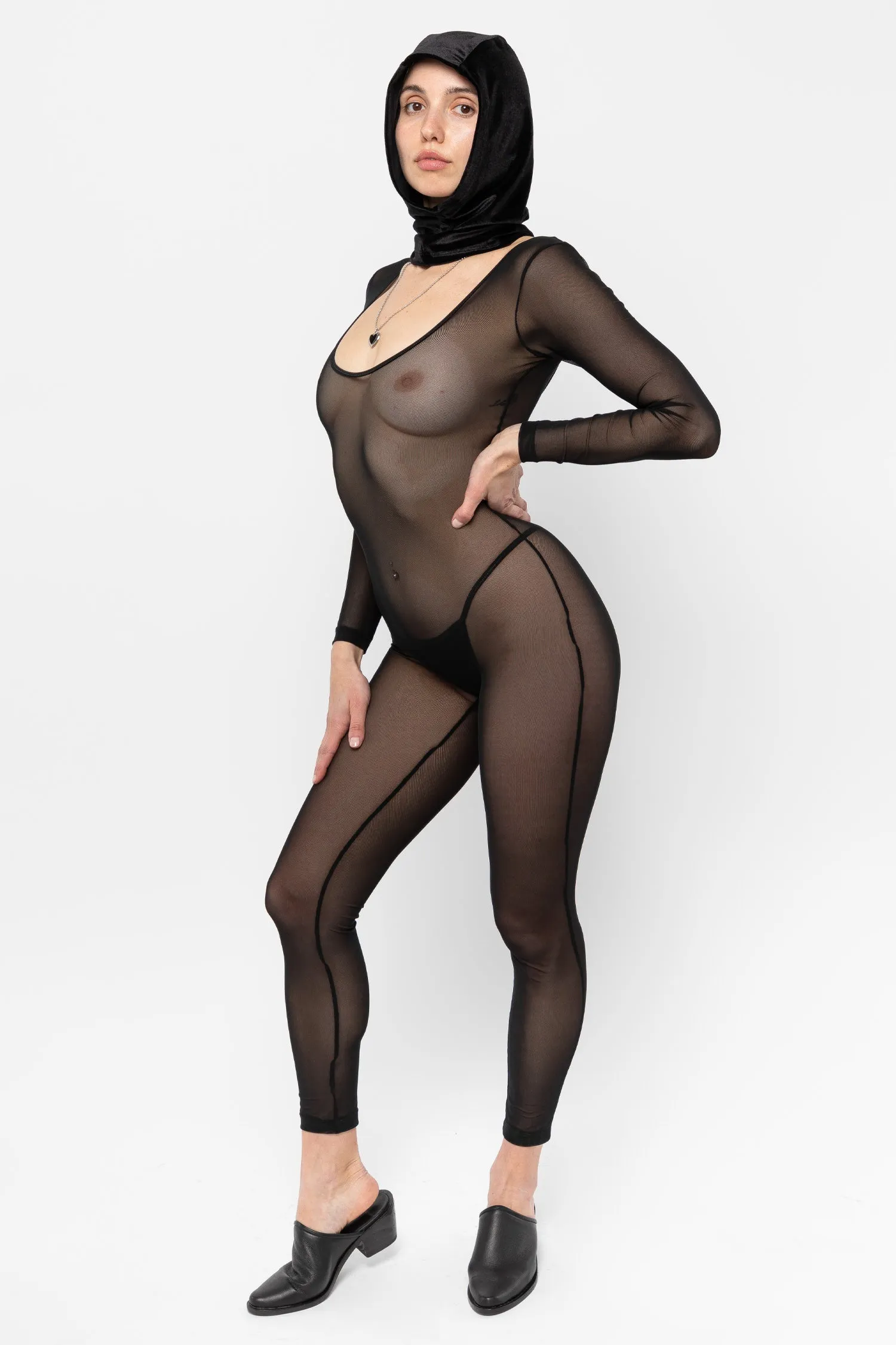 RNS028 - Micro Mesh Long Sleeve Unitard