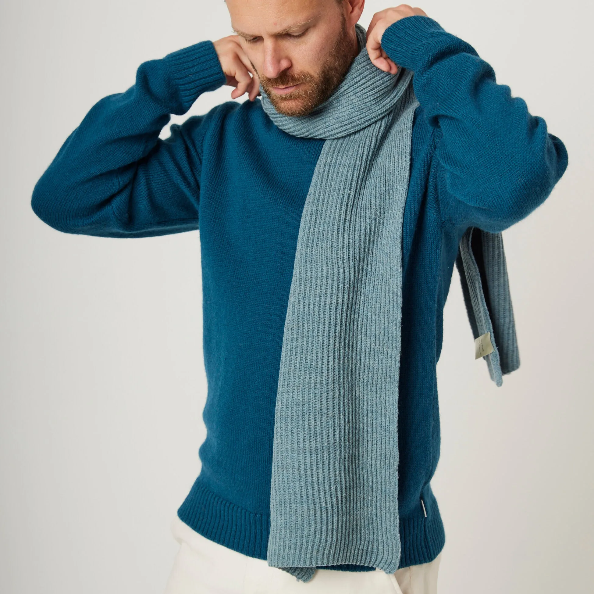 Seafoam Porter Ribbed Wool Scarf