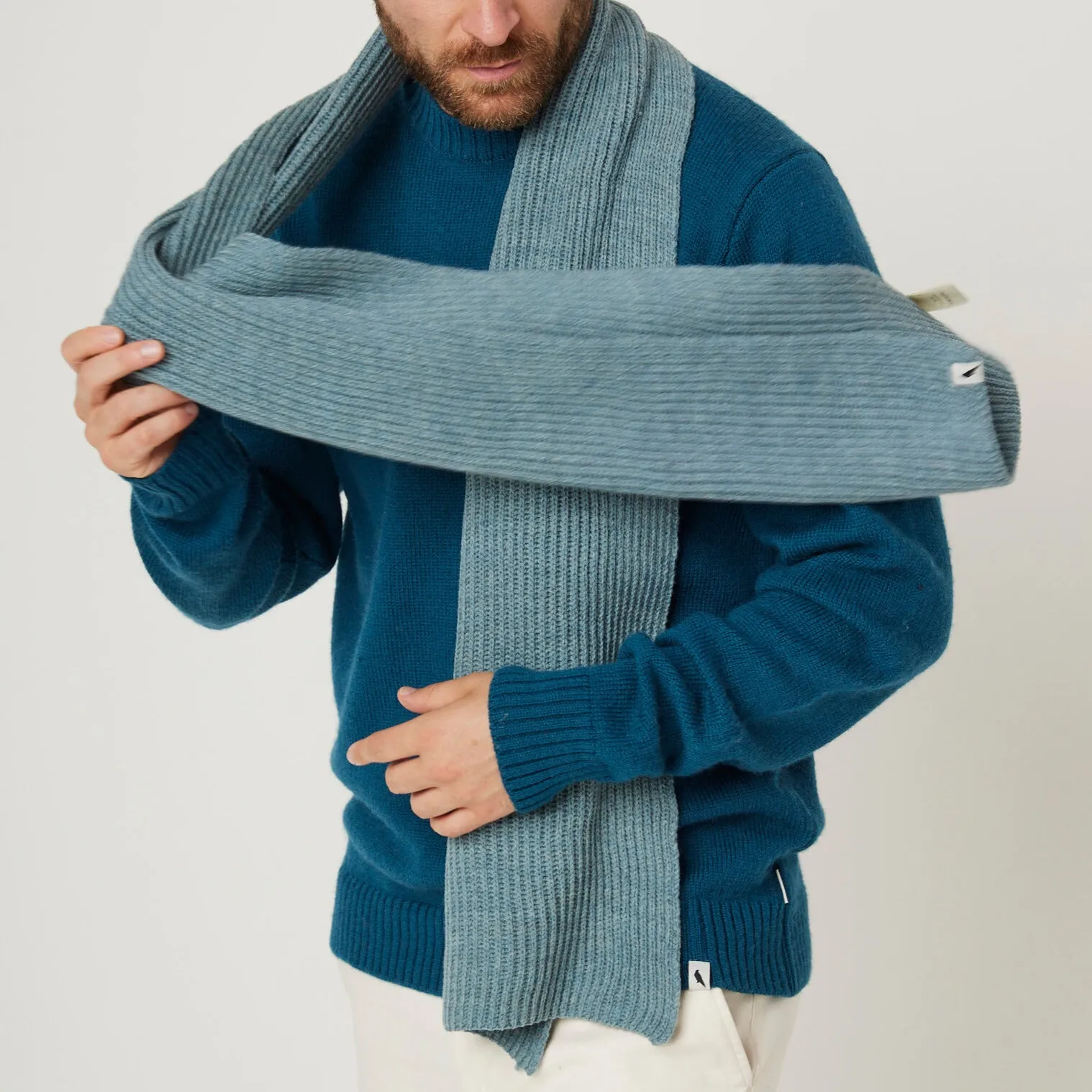 Seafoam Porter Ribbed Wool Scarf