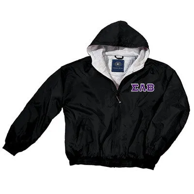 Sigma Lambda Beta Greek Fleece Lined Full Zip Jacket w/ Hood - Charles River 9921 - TWILL