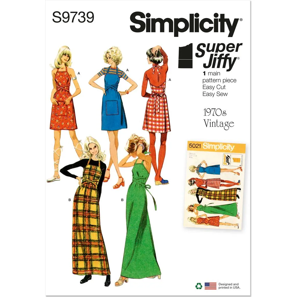 Simplicity Sewing Pattern S9739 Misses' Back-Wrap Dress and Jumper in Two Lengths