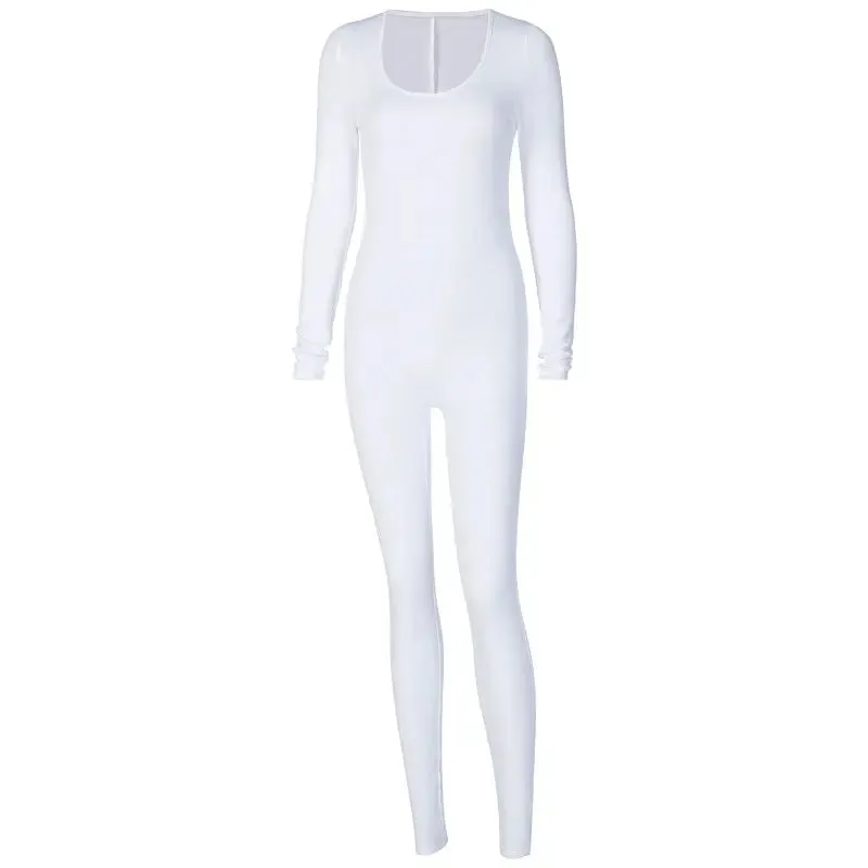 Sleek Long Sleeve Bodycon Jumpsuit with Butt Enhancement