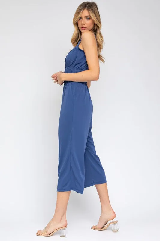 Sleeveless Drawstring Cropped Jumpsuit *Online Only*