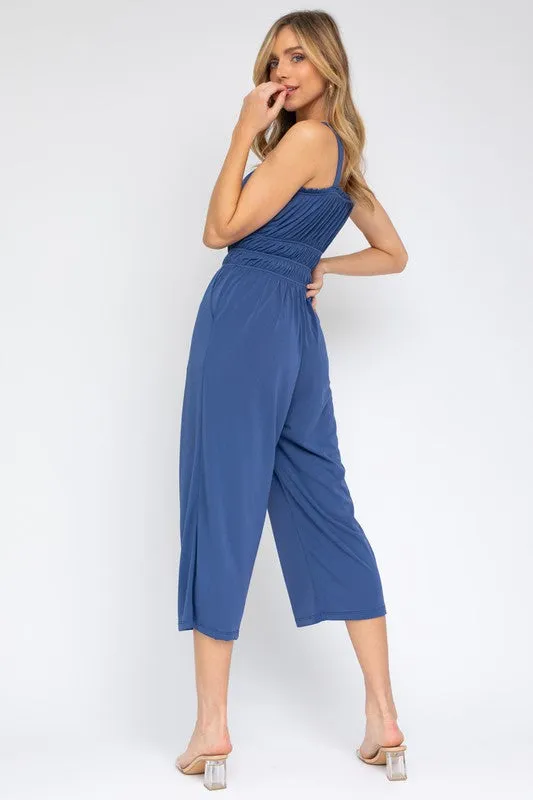 Sleeveless Drawstring Cropped Jumpsuit *Online Only*