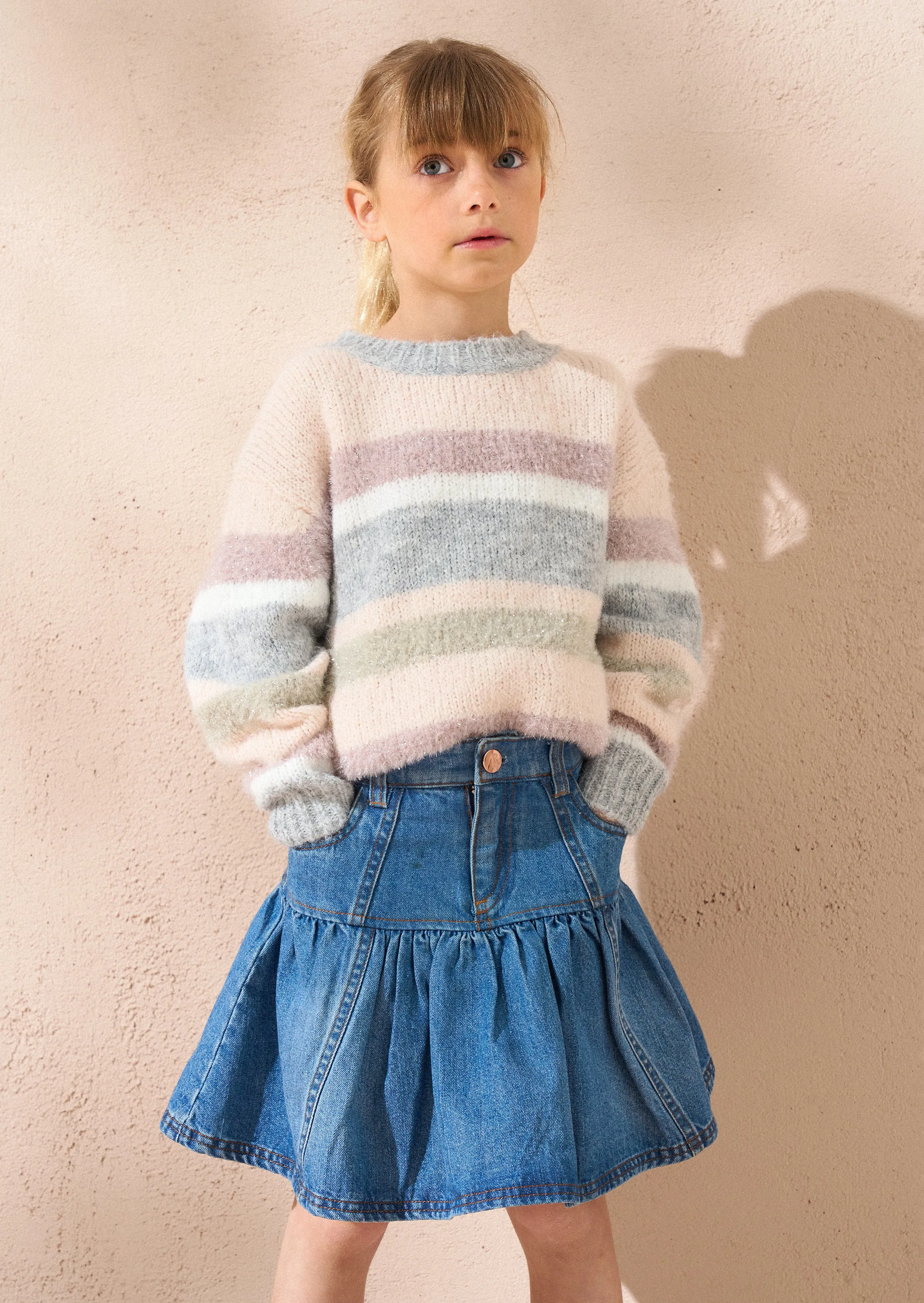 Sloane Pink Stripe Metallic Jumper