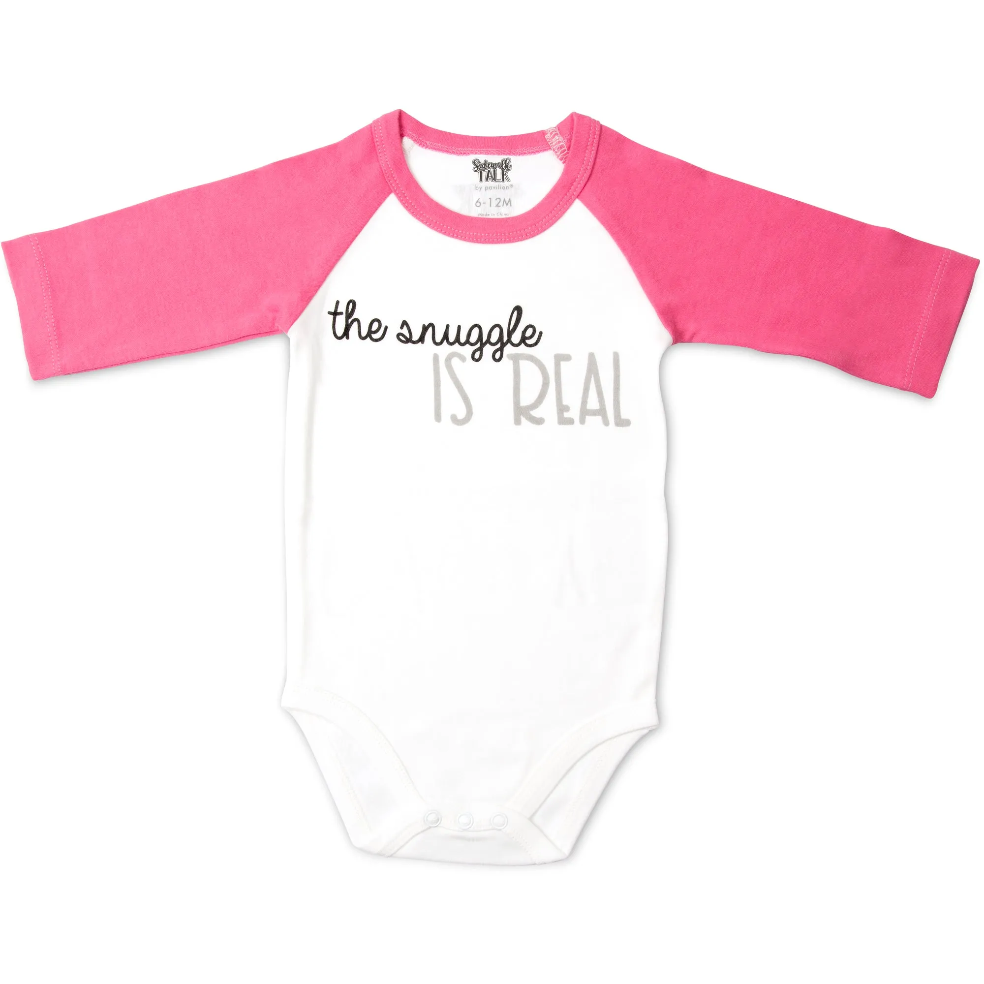 Snuggle 3/4 Length Pink Sleeve Onesie