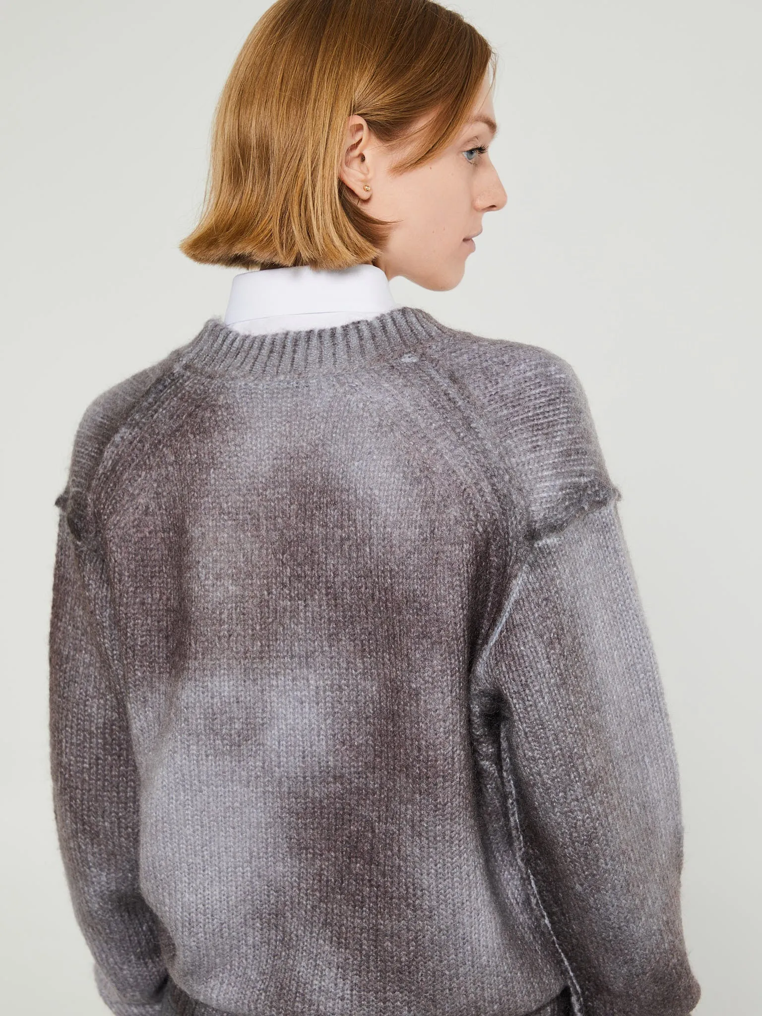 Sprayed Knit Jumper in Anthracite Grey