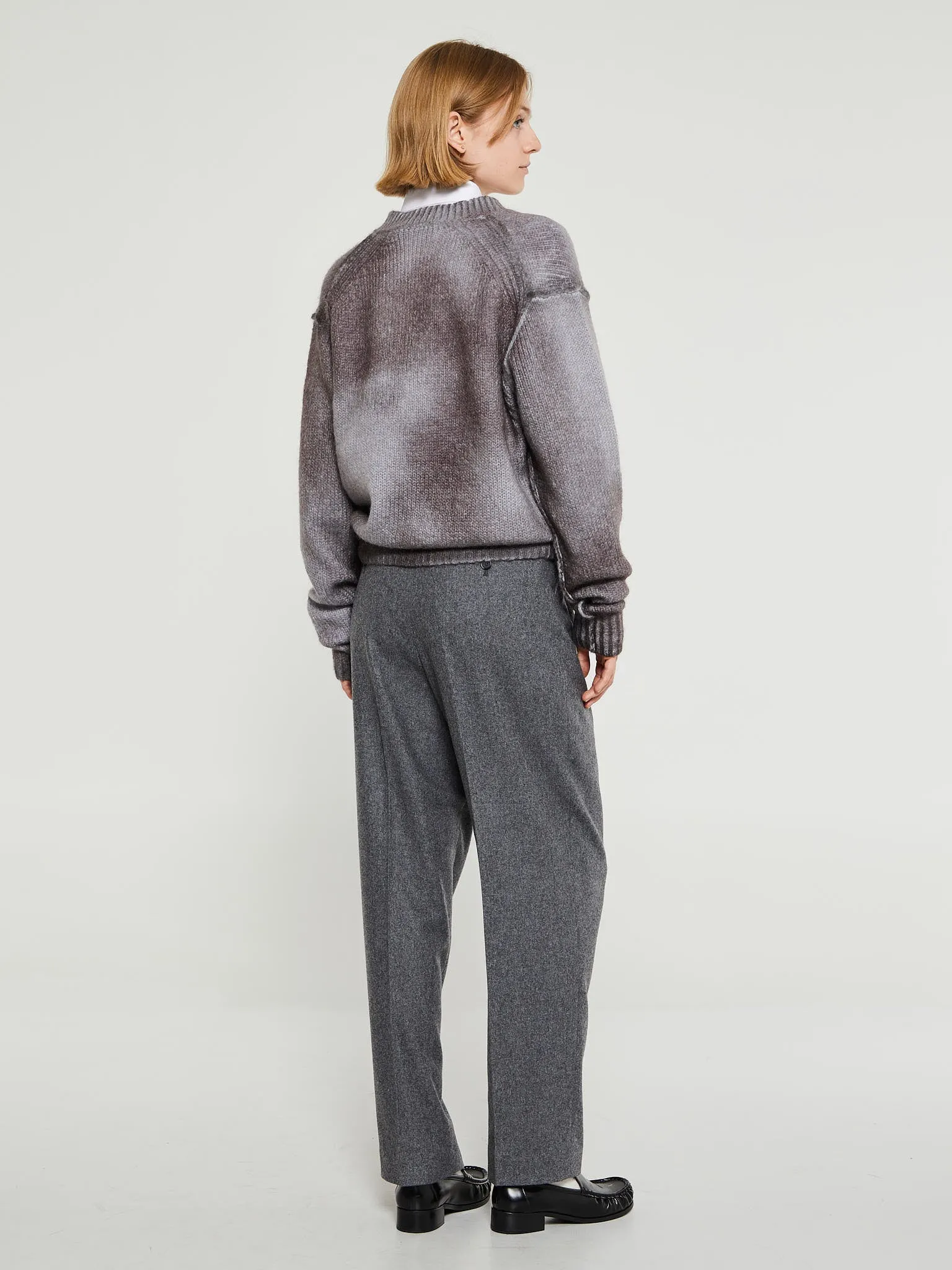 Sprayed Knit Jumper in Anthracite Grey