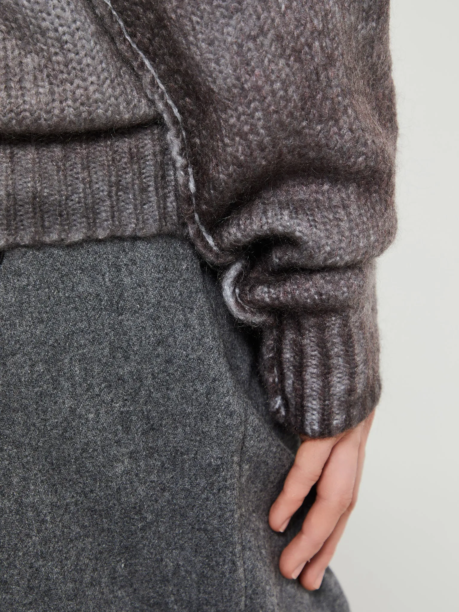 Sprayed Knit Jumper in Anthracite Grey