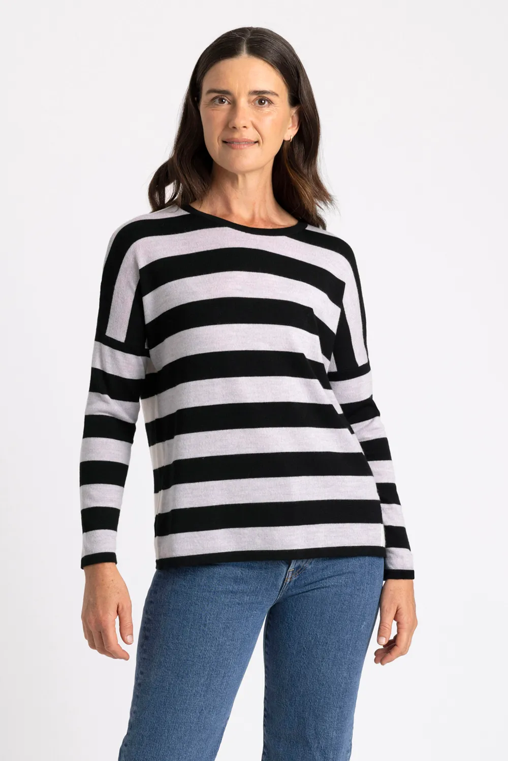 STRIPED DROP SHOULDER JUMPER