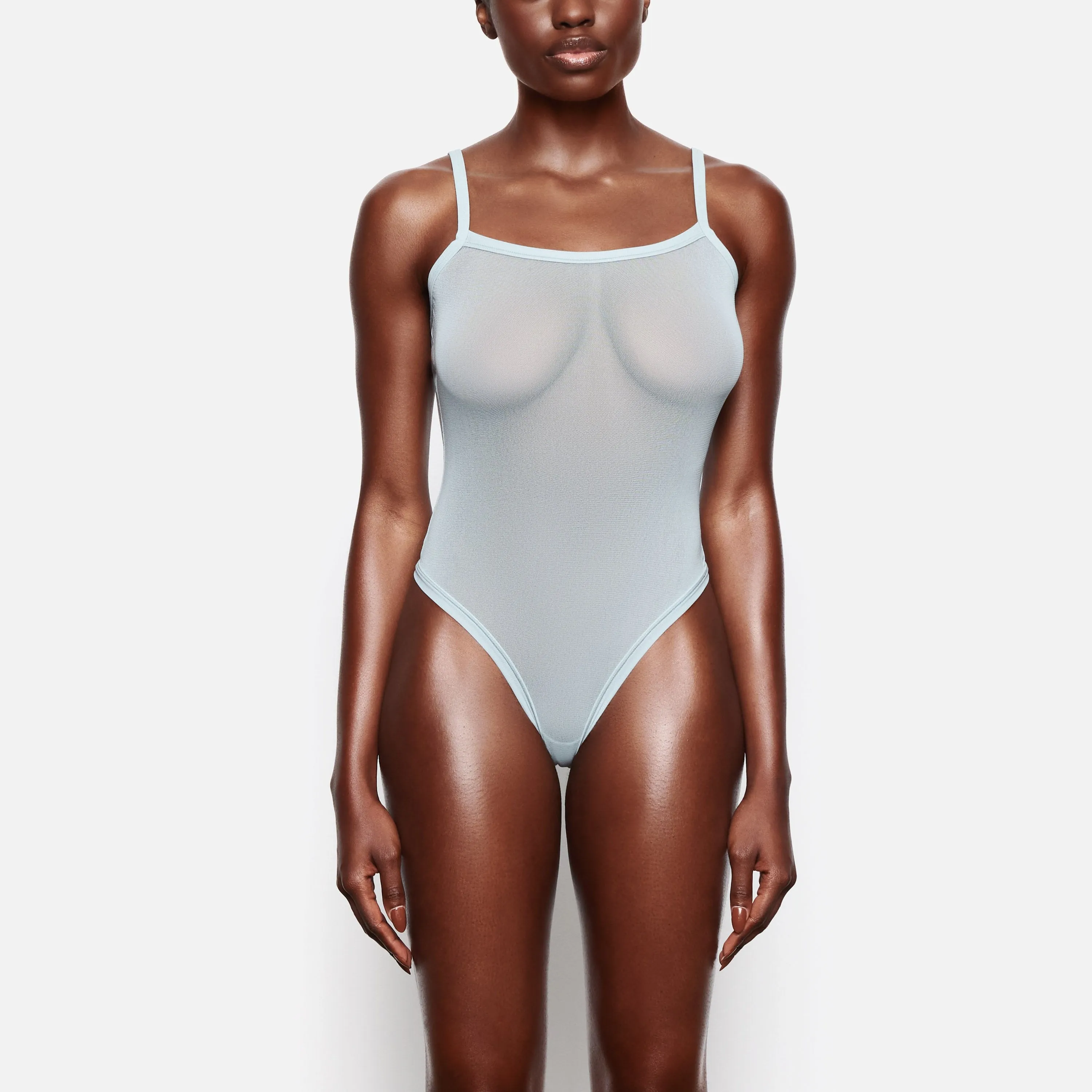 SUMMER MESH STRAPPY BODYSUIT | SKY