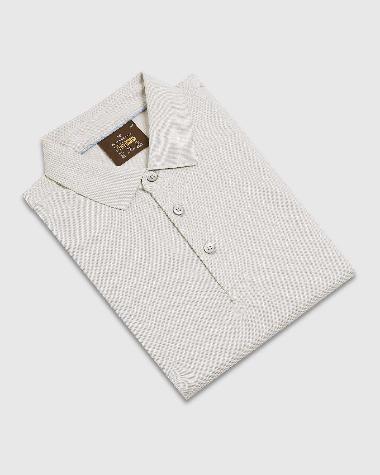 TechPro Polo Grey Solid T-Shirt - Carol