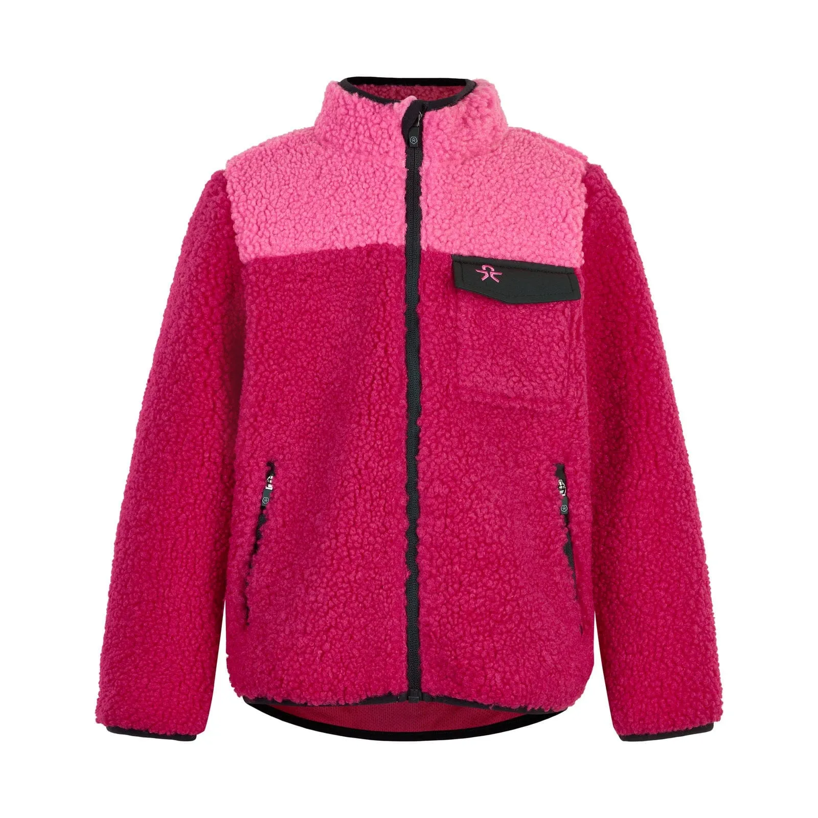 Teddy Fleece Jacket: Pink Peacock