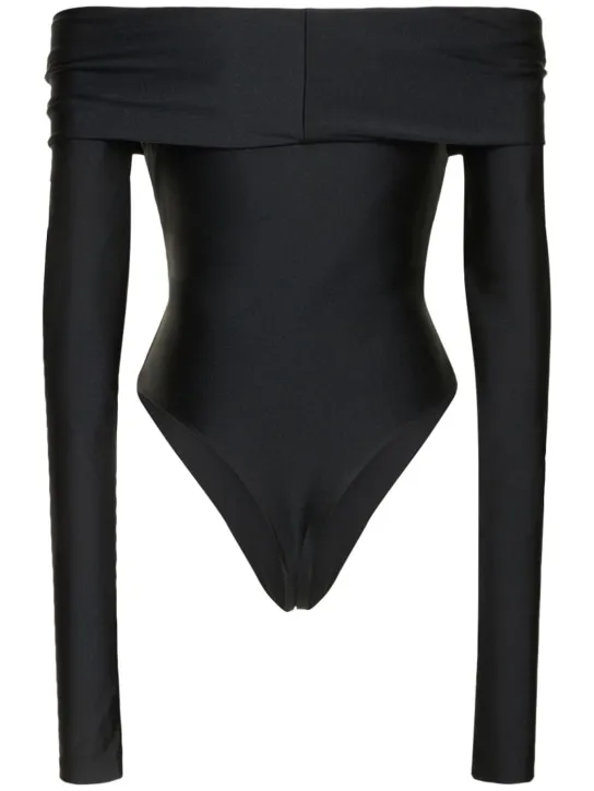 The Andamane   Kendall off the shoulder Lycra bodysuit 