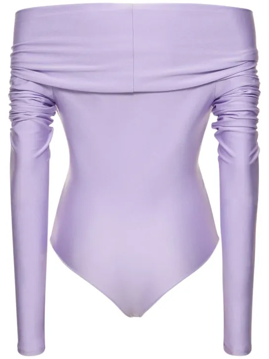 The Andamane   Kendall off the shoulder Lycra bodysuit 