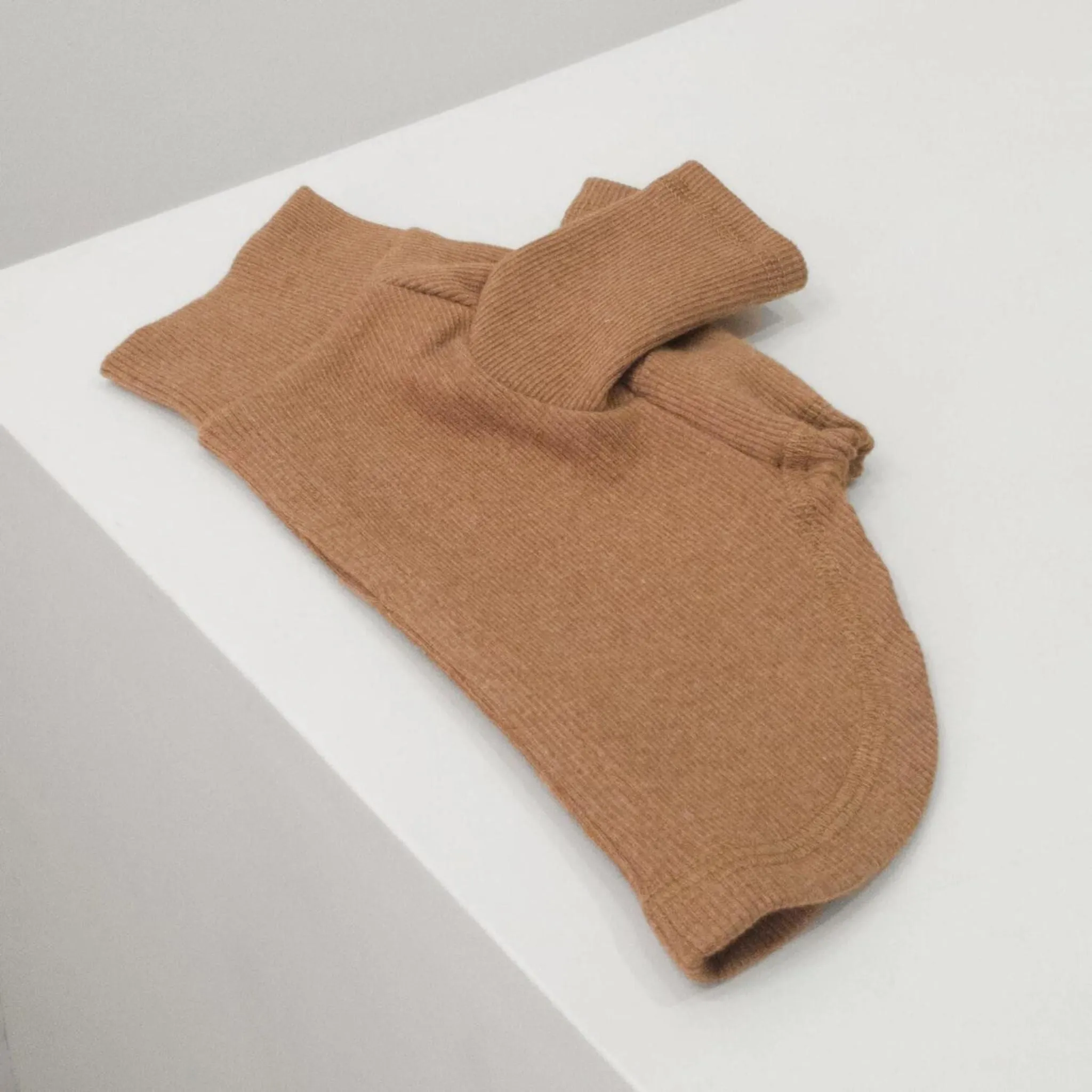 Toffee Color Organic Cotton Dog Mock Turtleneck Shirt