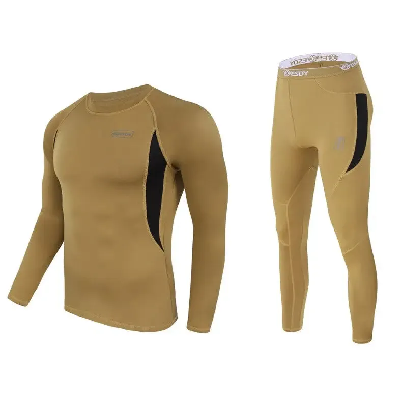 Top quality thermal underwear sets compression fleece sweat for men